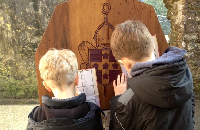 Children completing trail