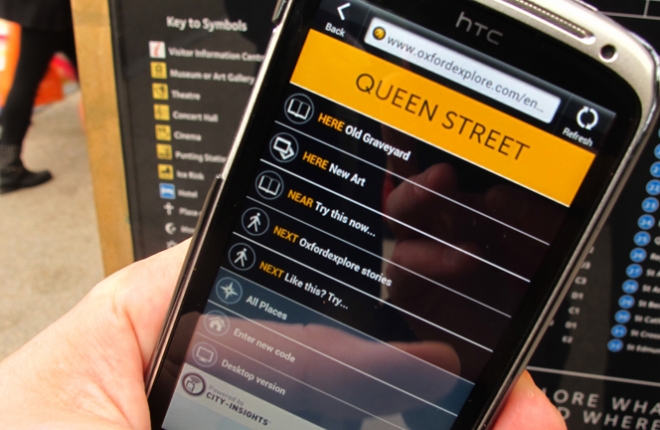 Oxford Explore, mobile interface